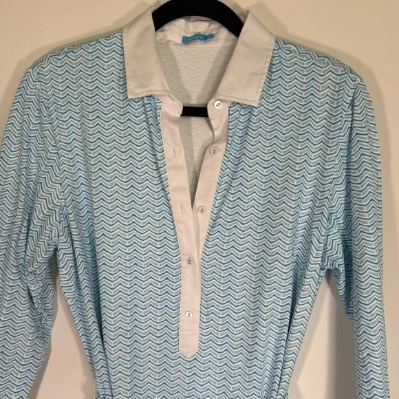 J. McLaughlin Elsie White and Blue Dress - Picture 3 of 12